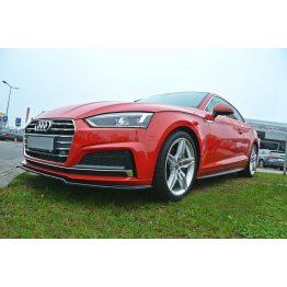 Накладка сплиттер на передний бампер на Audi A5 B9 S-Line